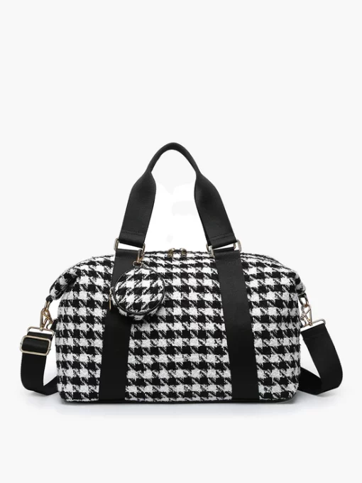 Jen & Co Rory Houndstooth Duffle Black/White