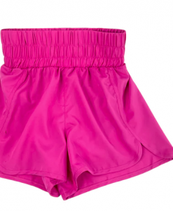 Girlie Girl Women's Elastic Waist Shorts - Hot Pink #SH-0524