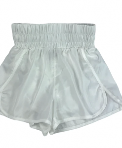 Girlie Girl Women's Elastic Waist Shorts - White #SH-0524