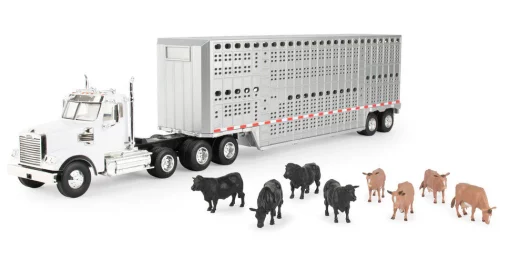 Tomy 1/32 Freightliner 122SD with Cattle Trailer and Cattle