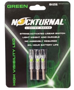 Nockturnal GT Green Lighted Nock 3 Pack #NT-105
