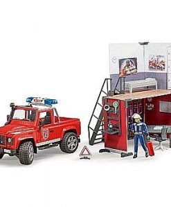 Bruder Bworld Fire Station With Land Rover Defender And Fireman #BT62701
