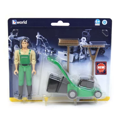 Bruder Bworld Gardener With Lawn Mower And Accessories #BT62103