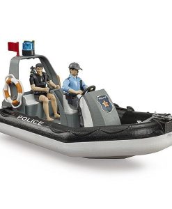 Bruder Bworld Police Boat With Rotating Light Beacon Figure Set #BT62733