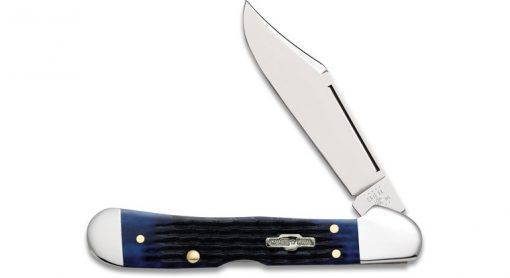 Case Knife Rogers Corn Cob Jigged Bone Mini Copperlock Pocket Knife - Navy Blue #7198252