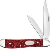 Case Knife Ruby Red Stardust Kirinite Peanut #C67007