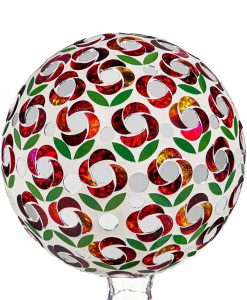 Evergreen Garden 10" Mosaic Glass Gazing Ball, Poinsettia #84G3542