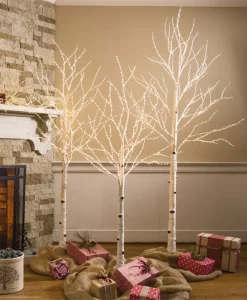 Evergreen Lighted Twig And Birch Trees #2PHL021