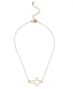 Fouray Fashion Gold Cross Necklace #N135GD