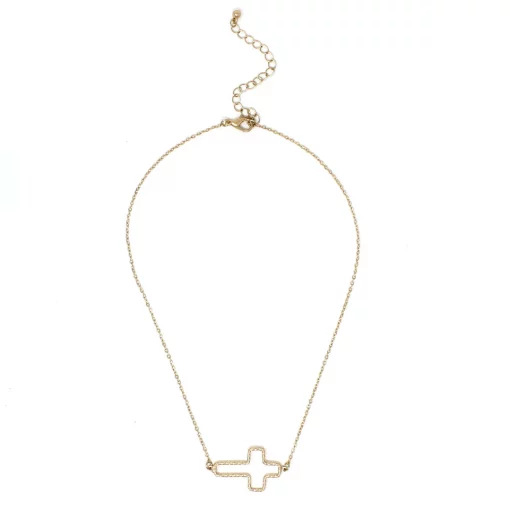 Fouray Fashion Gold Cross Necklace #N135GD