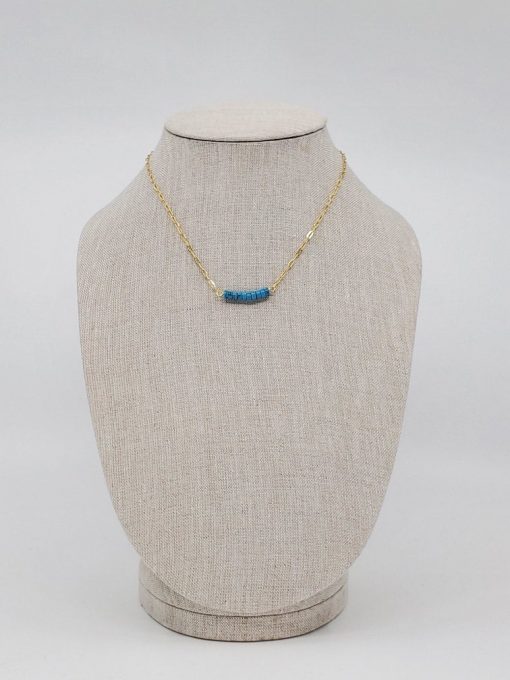 Fouray Fashion Gold Turquoise Bead Necklace #N149TQ