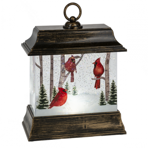 Ganz Lighted LED Shimmer Cardinal Lantern #166078