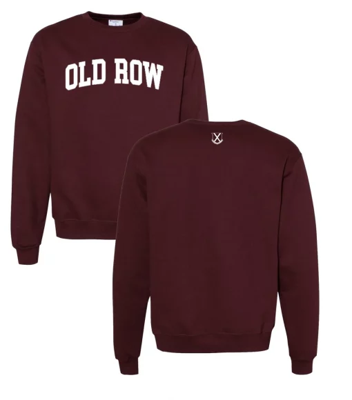 Old Row Crewneck Sweatshirt Maroon #WROW-2154