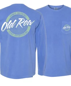 Old Row Circle Logo Long Sleeve Pocket Tee (Flo Blue) #WROW-2315