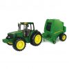 Tomy Big Farm Lights & Sounds John Deere 1:16 Tractor and Round Baler Set