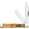 Case Knife Yellow Curly Oak Small Swell Center Jack #47129