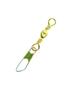 Eagle Claw Barrel Swivel Size 18 With Safety Snap - Brass - 7 Pack #01041-018