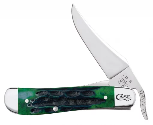 Case Knife Deep Canyon Jig Hunter Green Bone RussLock #75838
