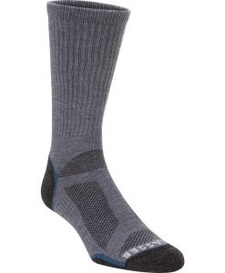 HIWASSEE Medium Weight Outdoor Tech Crew Socks - Medium - Turquoise/Charcoal #H1012