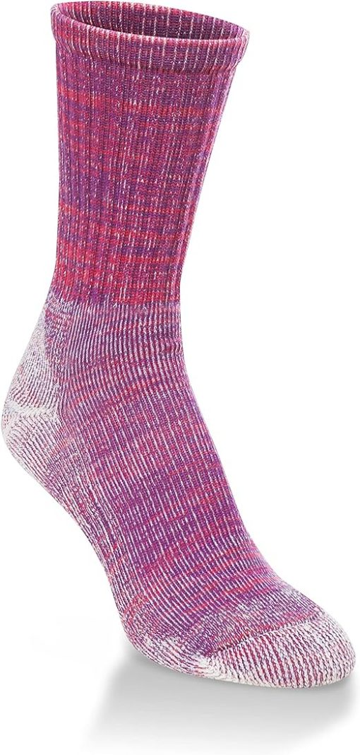 Hiwassee Light Outdoor Merino Wool Tech Crew Socks Pink/Purple - Medium #H1011