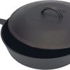 Bayou Classic 5QT Cast Iron Skillet With Self Basting Lid Features #7445