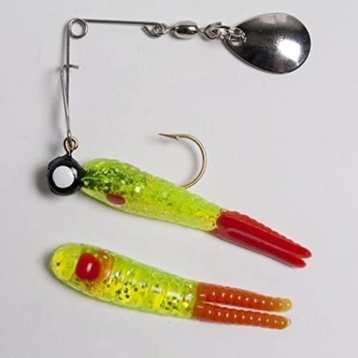 Betts 1/32 Split Tail Lure Chartreuse Red/Dot Red Tail #021ST-11