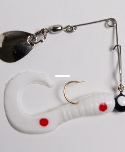 Betts 1/8 Spin Curl Tail Lure White/Red Dot #023CT-35N