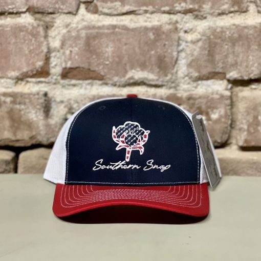 Southern Snap USA Cotton Trucker Hat - Red/White/Blue