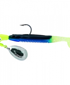 Road Runner Slabalicious 1/16 oz Jig With Spinner Chartreuse/Blue/Black #702-030