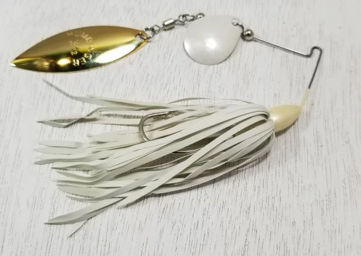 Humdinger Spinner Bait 1/4oz White Colorado/Gold Willow #105-C