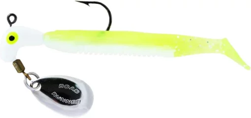 Road Runner Slabalicious 1/16oz Jig With Spinner- White/Chartreuse #702-080