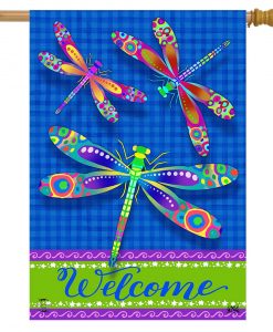 Briarwood Lane Colorful Dragonflies House Flag #HFBL-H01593