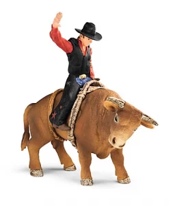 Schleich Cowboy With Bull Toy #98983