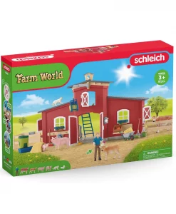 Schleich Large Red Barn With Animals And Accessories #42606