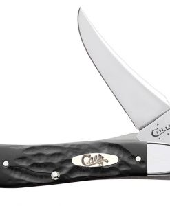 Case Knife Jigged Rough Black Synthetic RussLock #18224