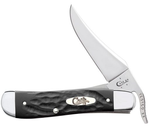 Case Knife Jigged Rough Black Synthetic RussLock #18224