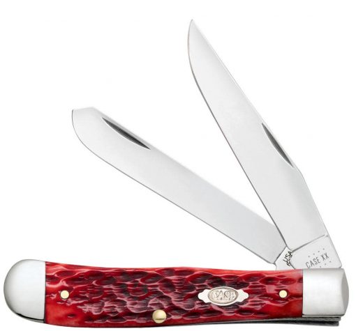 Case Knife Peach Seed Jig Red Bone Trapper #31950