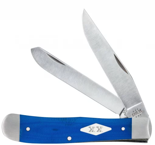 Case Knife Smooth Blue G-10 Trapper With XX Diamond Shield #C16750