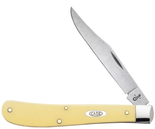 Case Knife Yellow Synthetic Slimline Trapper #80031