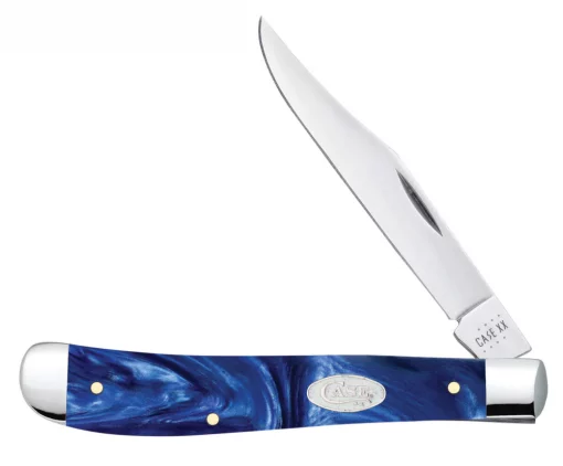 Case Knife Blue Pearl Kirinite Slimeline Trapper #23445