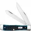 Case Knife Pocket Worn Peach Seed Jig Mediterranean Blue Bone Trapper #51850
