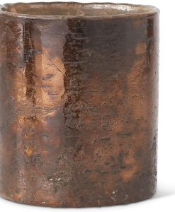 K & K Interiors 4.5" Antique Bronze Matte Glass Cylinder #16107B-SIBZ-1