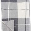 K&K Interiors Cotton Knit Gray And Cream Plaid Throw Blanket #18126C-GY