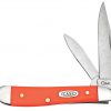 Smooth Orange Delrin Peanut Stainless Pocket Knife #80504