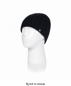 Heat Holders Women's Alesund Solid Cable Knit Hat - Black #HHL03054