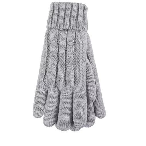 Heat Holders Women's Amelia Twist Cable Knit Gloves - Grey #LHHG94CL