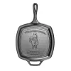 Lodge Yellowstone 10.5" Square Seasoned Cast Iron Cowboy Grill Pan #L8SGPYW