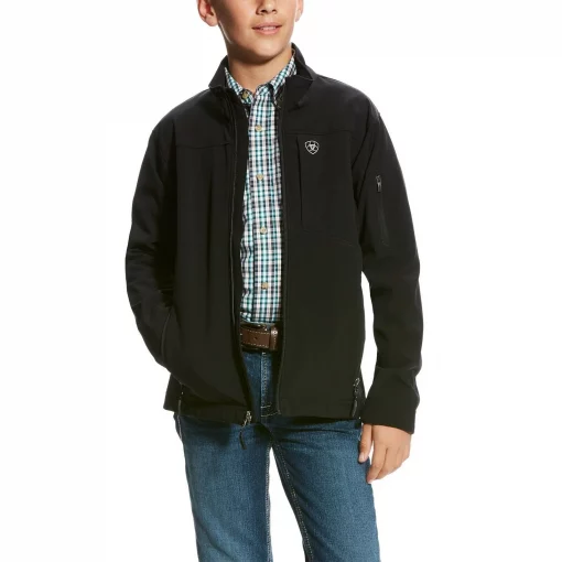 Ariat Boy's Vernon 2.0 Black Stretch Softshell Jacket #10024057MEDR