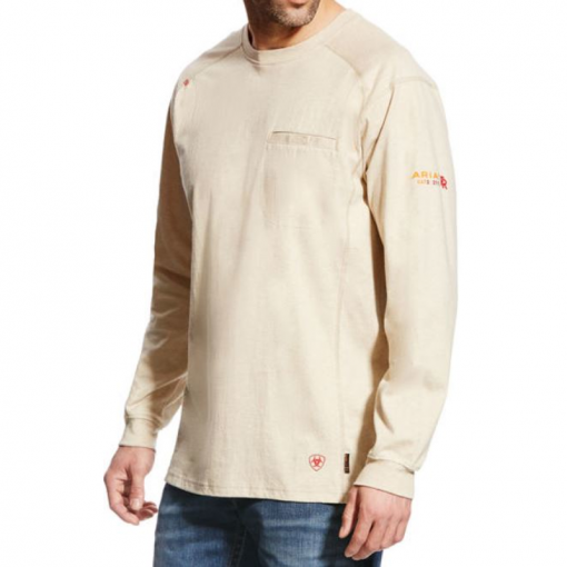 Ariat Men's Flame Resistant Air Crew Sand Heather T-Shirt #10022328