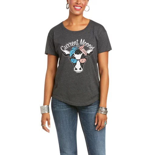Ariat Women's Current Mood Charcoal Heather T-Shirt #10036635